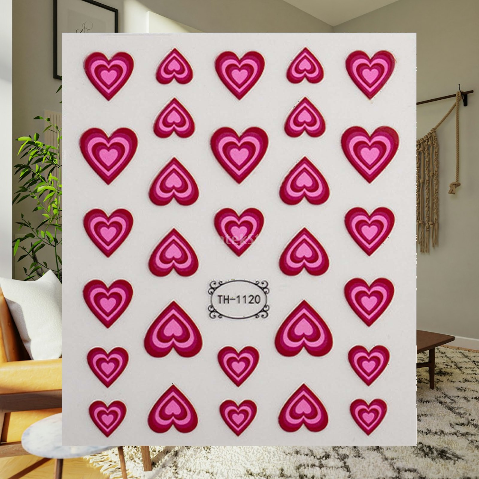 Nail Art Valentines Day - Naklejki 3D w kształcie serca na