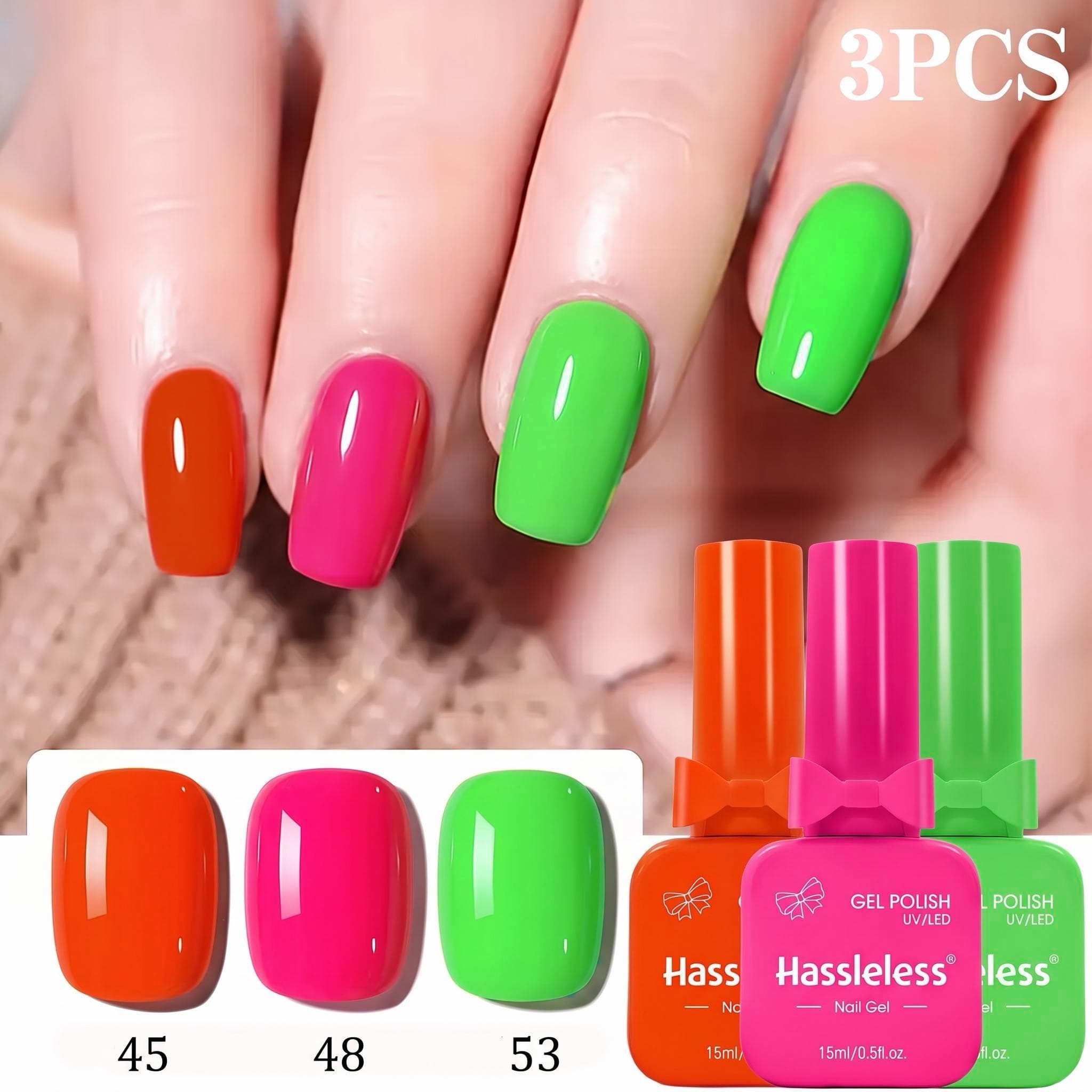 Nail Art Orange - Zestaw 3 lakierów żelowych do paznokci,